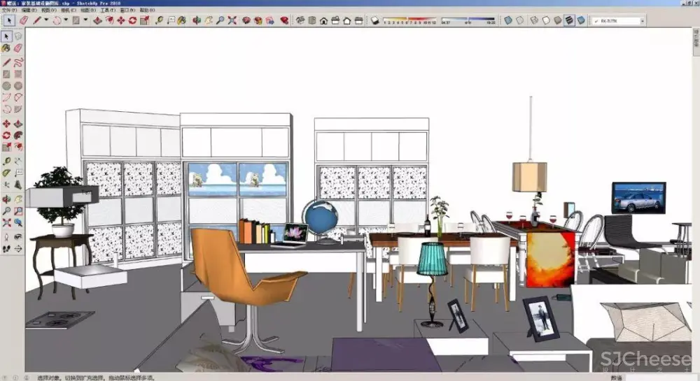 CCD – 常用SU家具模型库合集丨草图方案演示丨291M丨2015版本丨SKP格式丨290M