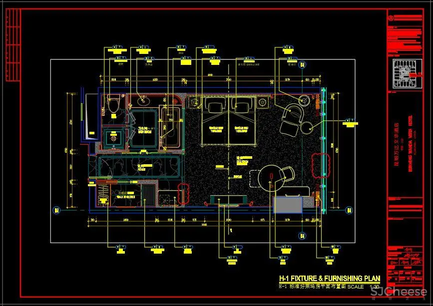 CCD设计 – 万达酒店室内设计丨CAD施工图纸+设计方案+效果图丨868M