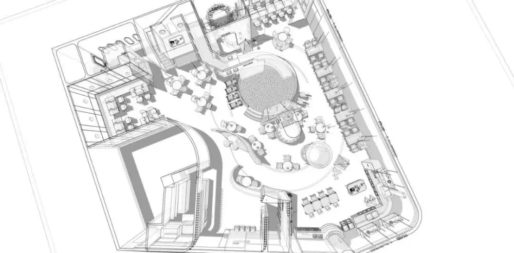 巢羽设计-扬州BINGO亲子餐厅丨CAD施工图+实景·效果图+SU模型丨1.1G