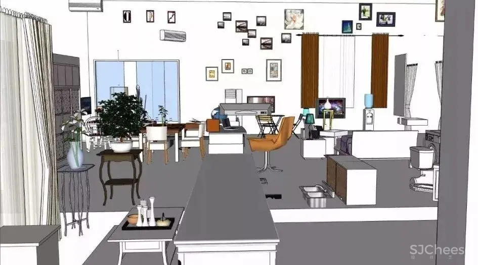 CCD – 常用SU家具模型库合集丨草图方案演示丨291M丨2015版本丨SKP格式丨290M