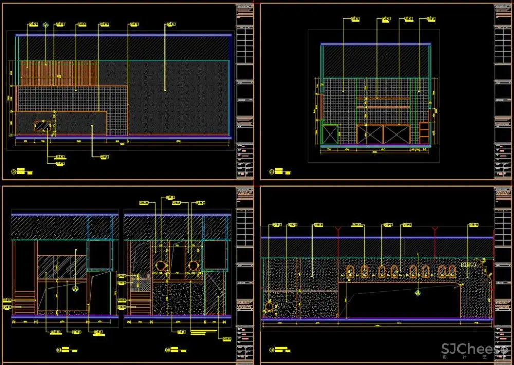 巢羽设计-扬州BINGO亲子餐厅丨CAD施工图+实景·效果图+SU模型丨1.1G