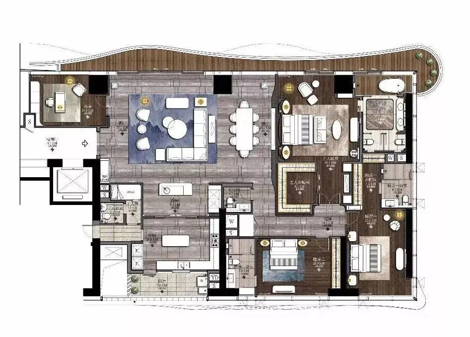 梁志天-福建豪宅样板房丨CAD施工图+效果图+设计方案PPT可编辑丨445M
