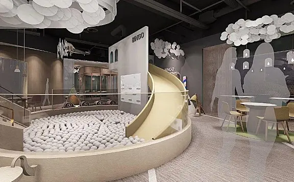巢羽设计-扬州BINGO亲子餐厅丨CAD施工图+实景·效果图+SU模型丨1.1G