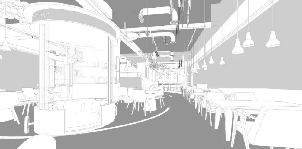 巢羽设计-扬州BINGO亲子餐厅丨CAD施工图+实景·效果图+SU模型丨1.1G