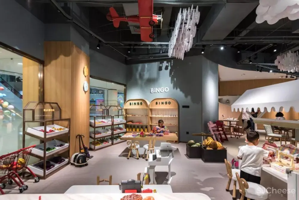 巢羽设计-扬州BINGO亲子餐厅丨CAD施工图+实景·效果图+SU模型丨1.1G
