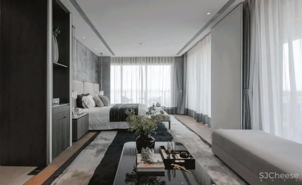 【无间设计吴滨】以山水墨画为灵感源头,将东方美学贯入西方设计手法的武汉华侨城·原岸样板间设计方案