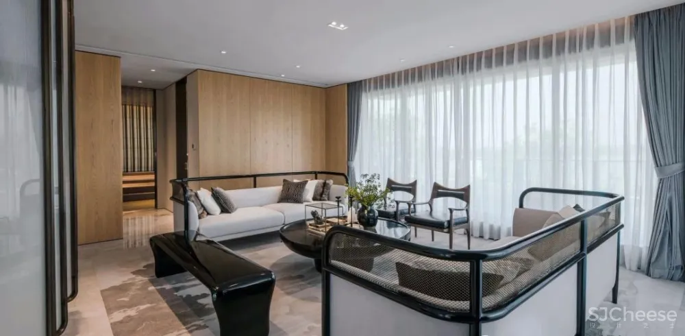 【无间设计吴滨】以山水墨画为灵感源头,将东方美学贯入西方设计手法的武汉华侨城·原岸样板间设计方案