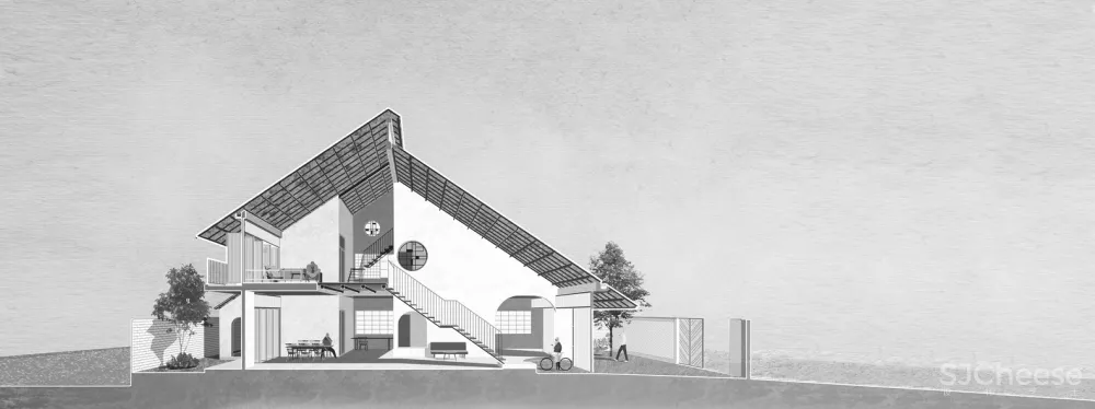 新作 | K59atelier 与自然的和谐相处Tile Roof House 首