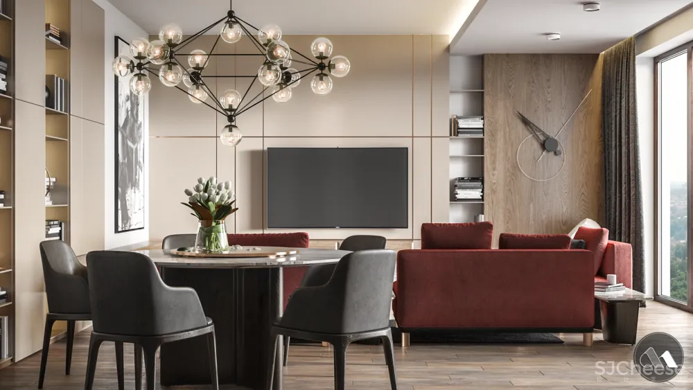 橘+木色 活泼Chevron公寓 | Mario Stoica 首