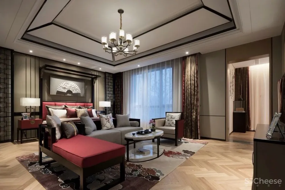250㎡新中式东方韵味复式别墅样板房设计方案丨美到极致