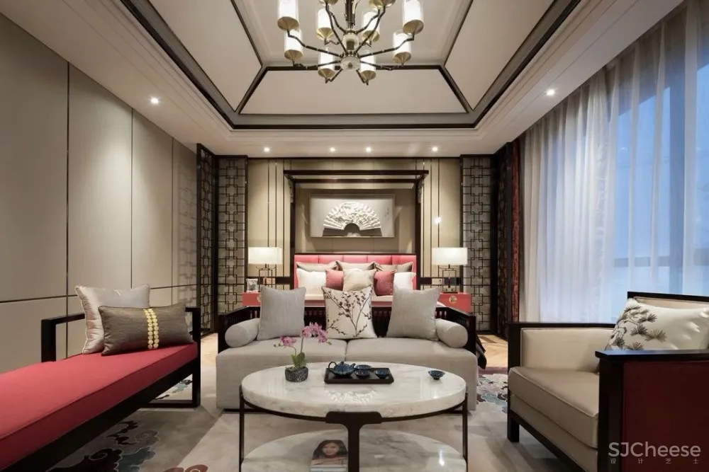 250㎡新中式东方韵味复式别墅样板房设计方案丨美到极致