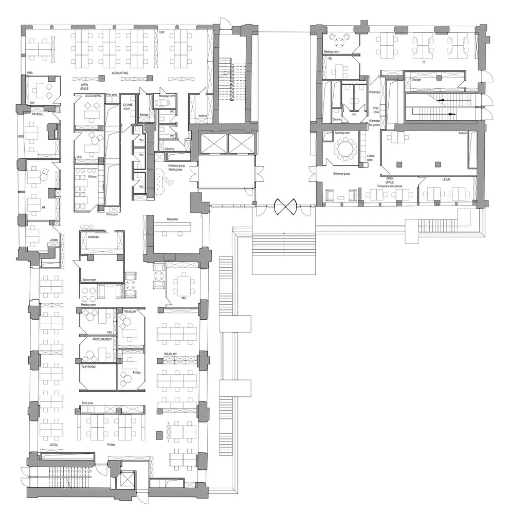 新作 | VOX Architects 俄罗斯渐变天空蓝办公空间