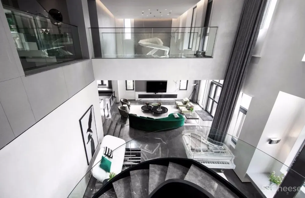 【李益中设计】1100㎡两户打通双拼别墅设计丨艺术气质的家