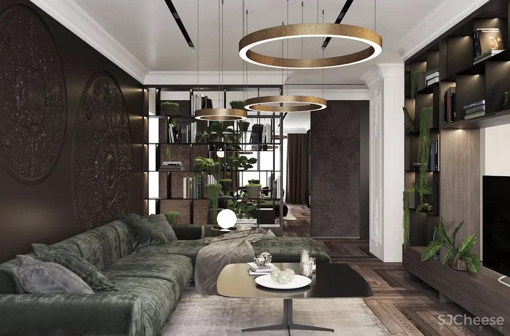 灰棕+绿 怀旧轻时尚住宅 | U-Style