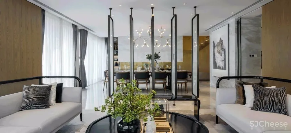 【无间设计吴滨】以山水墨画为灵感源头,将东方美学贯入西方设计手法的武汉华侨城·原岸样板间设计方案