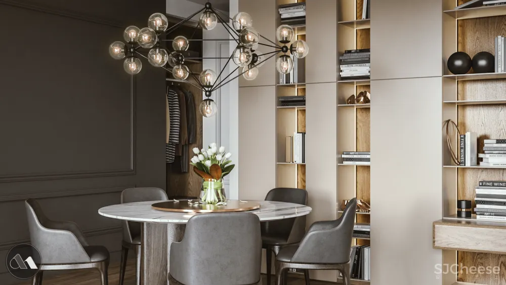 橘+木色 活泼Chevron公寓 | Mario Stoica 首