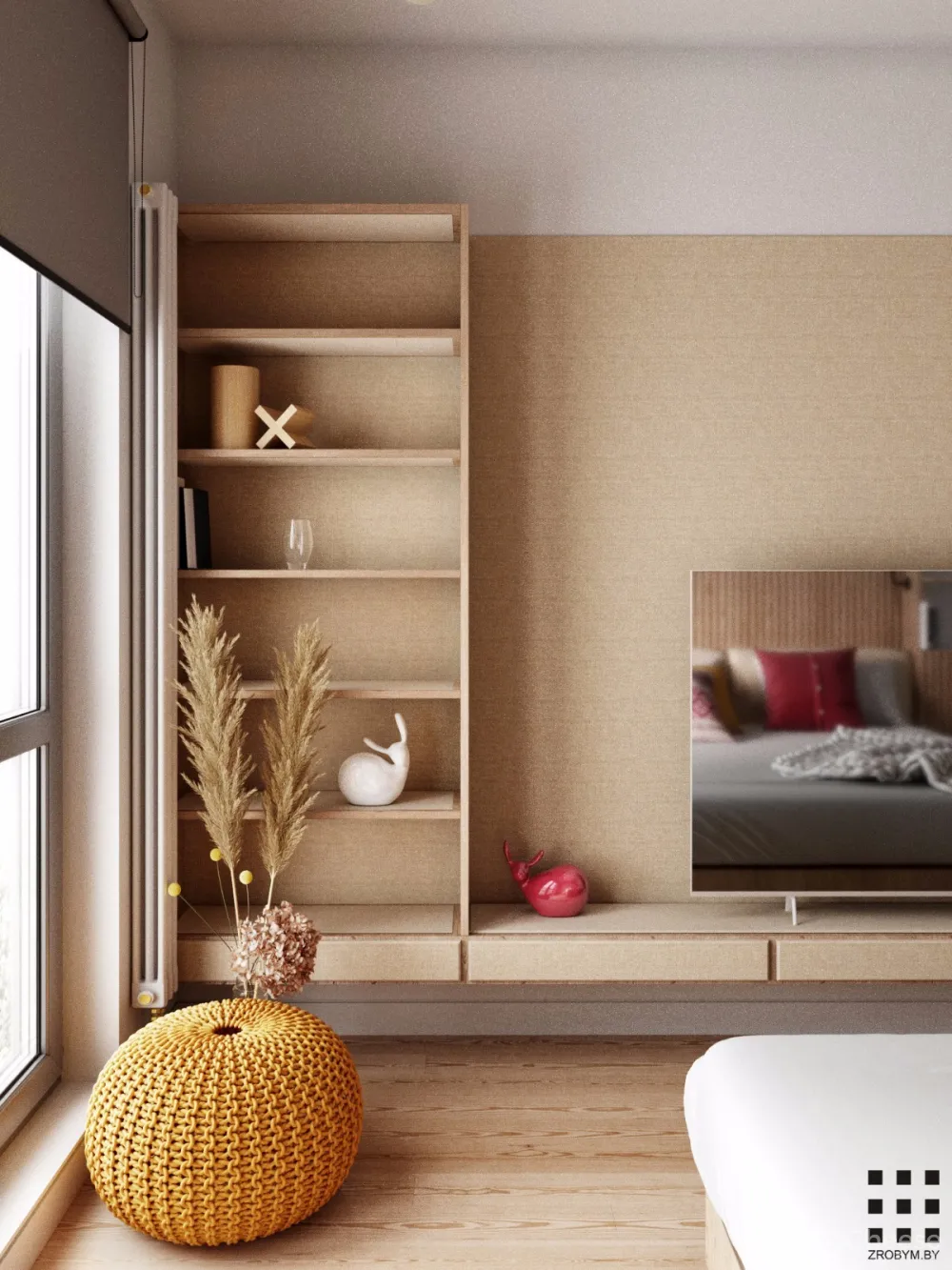 “平纹针织” 木质感色彩小公寓 | Zrobym Architects