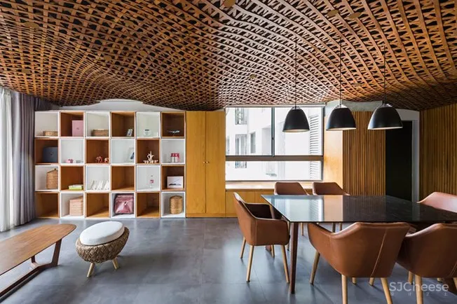 这套145㎡的越南公寓有一个编织天花板 | CTA工作室