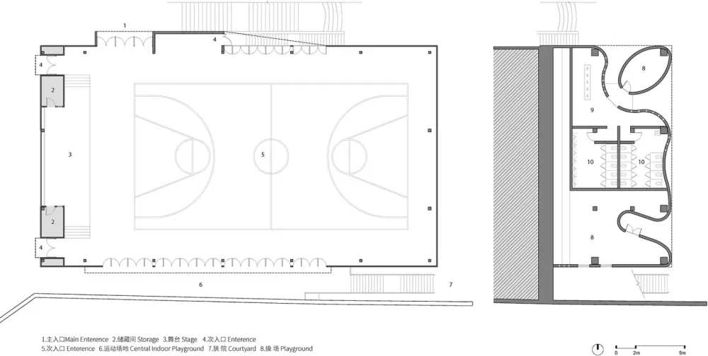 岳阳县三中学风雨操场兼报告厅,湖南 / 素朴建筑工作室