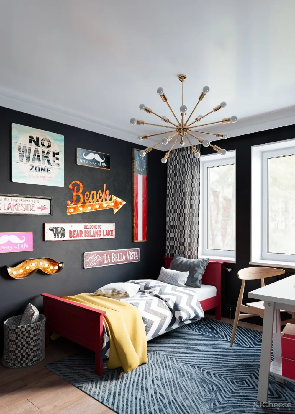 明&暗 66m²鲜活色彩家庭小公寓 | Andrey Ryazanov