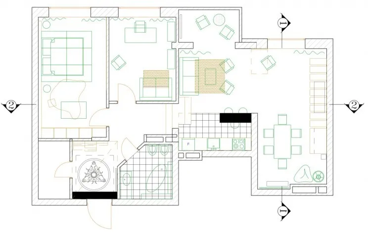乌克兰101㎡工业风住宅 | Keivani Architects