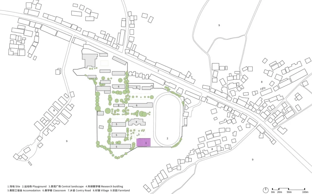 岳阳县三中学风雨操场兼报告厅,湖南 / 素朴建筑工作室