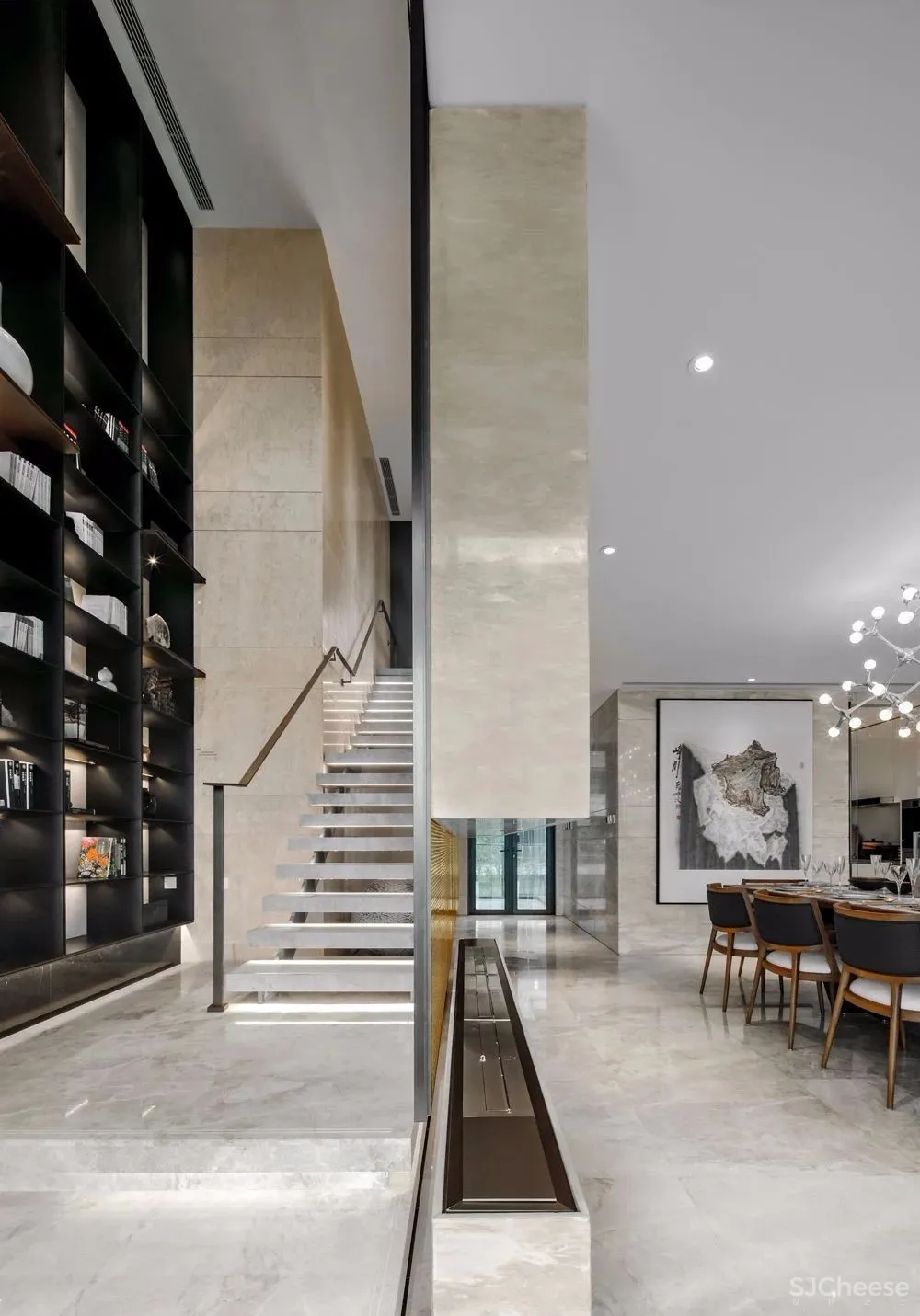 【无间设计吴滨】以山水墨画为灵感源头,将东方美学贯入西方设计手法的武汉华侨城·原岸样板间设计方案