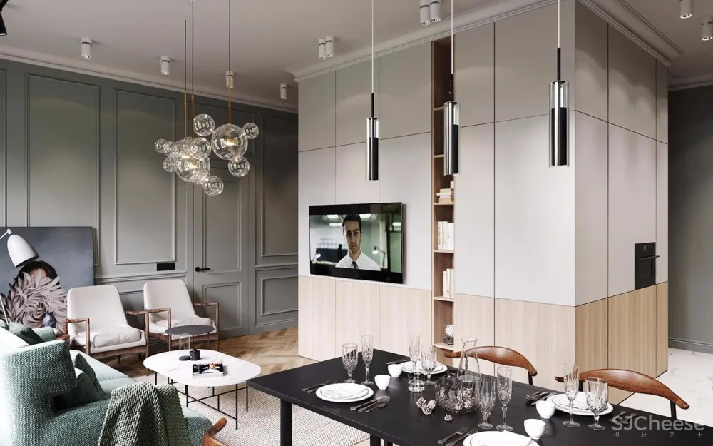 74㎡ 莫兰迪色轻奢风丨要高级就来点绿