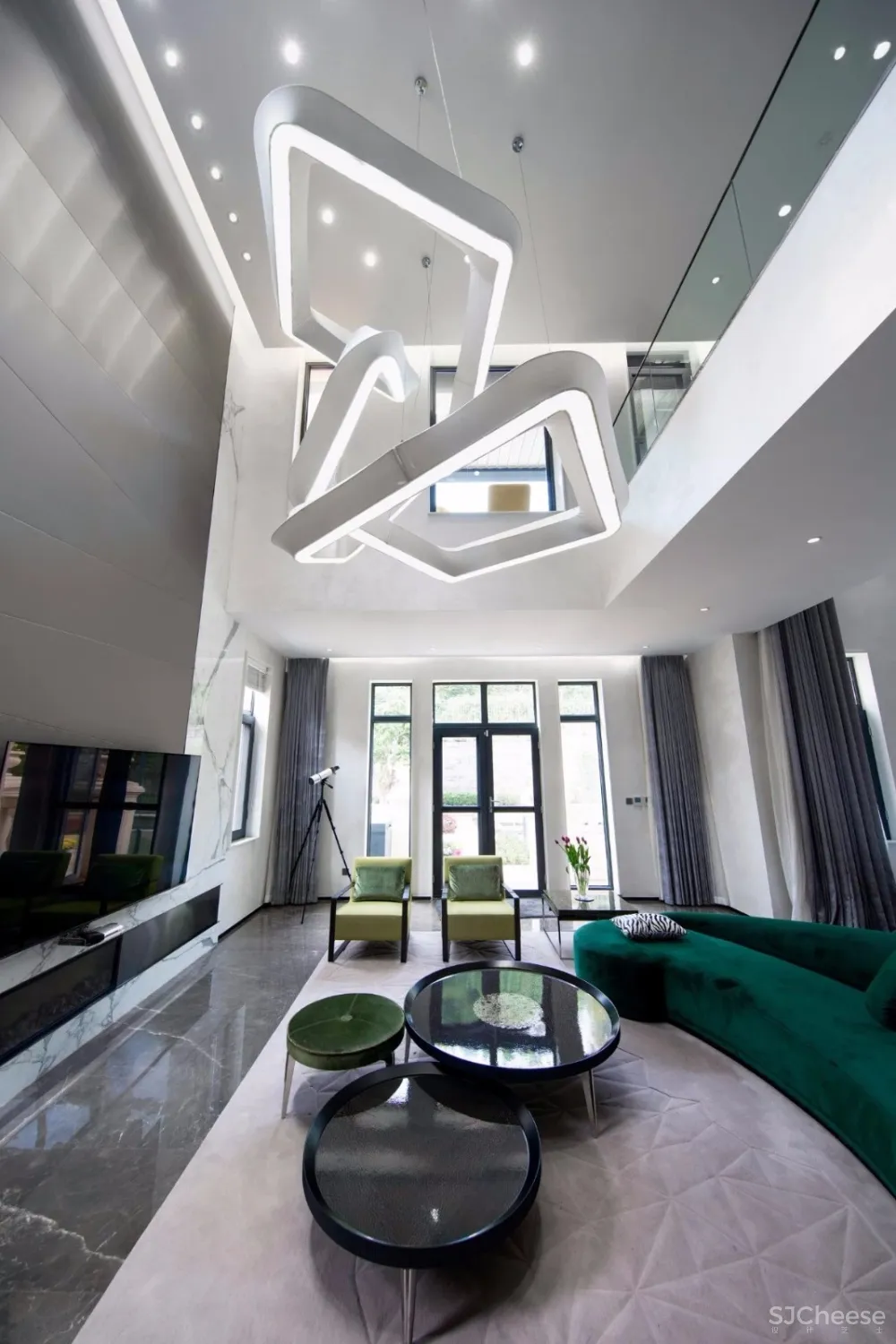 【李益中设计】1100㎡两户打通双拼别墅设计丨艺术气质的家