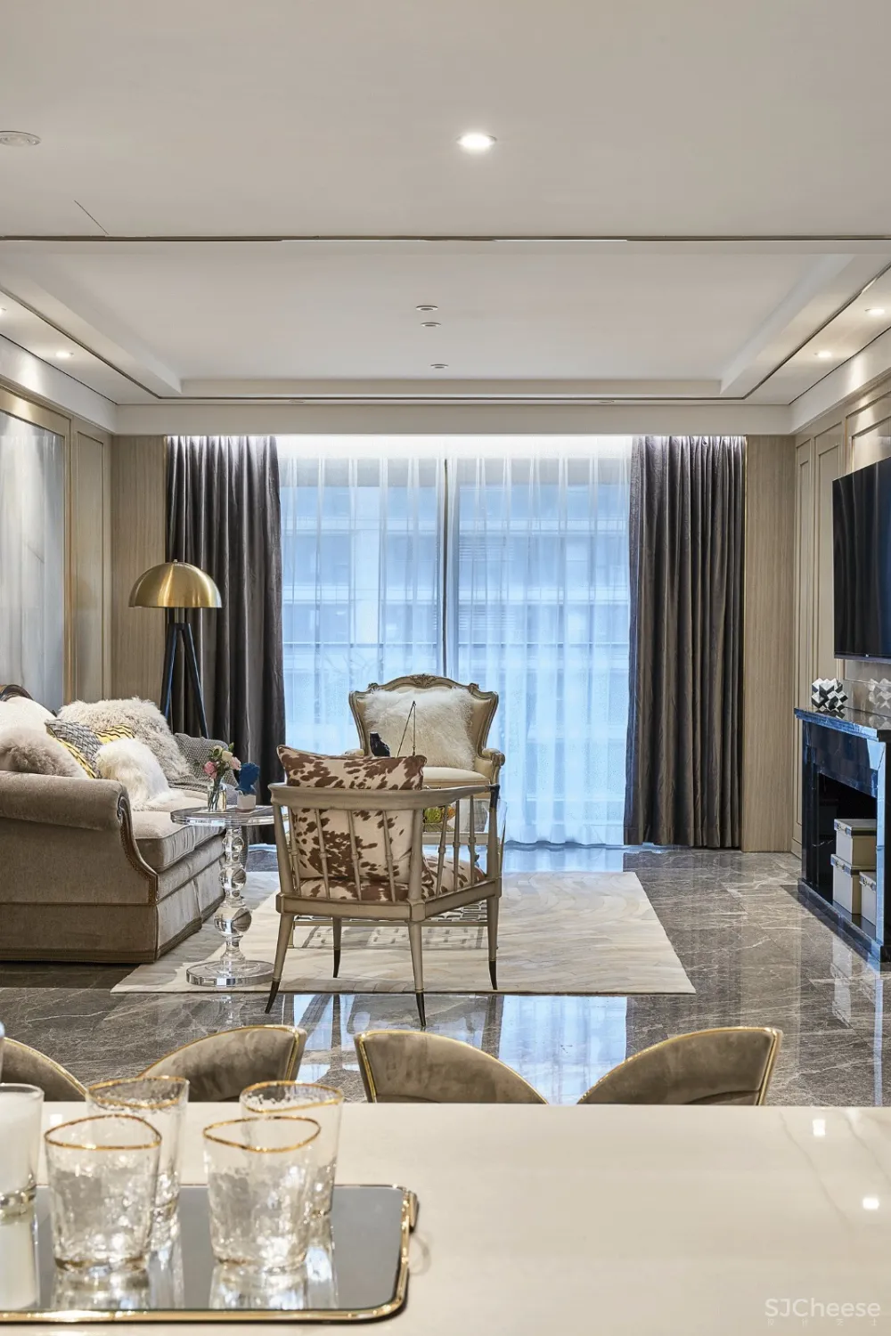 【力设计新作】轻奢美式平层家装设计方案