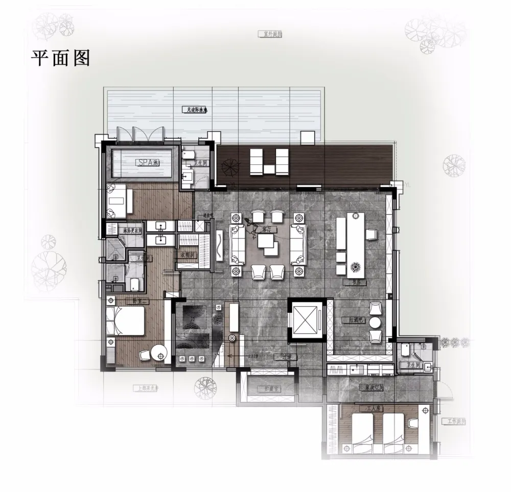 浮生半日悠然,重庆537㎡禅意别墅样板间 | 朗联新作