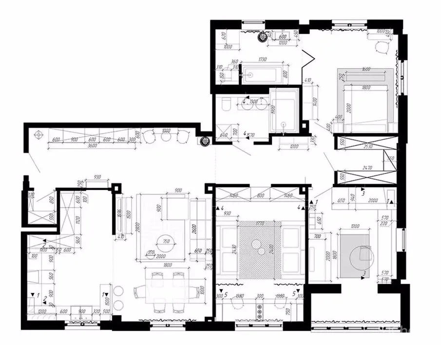 145㎡现代简约住宅 | Katarina Rulinskaya