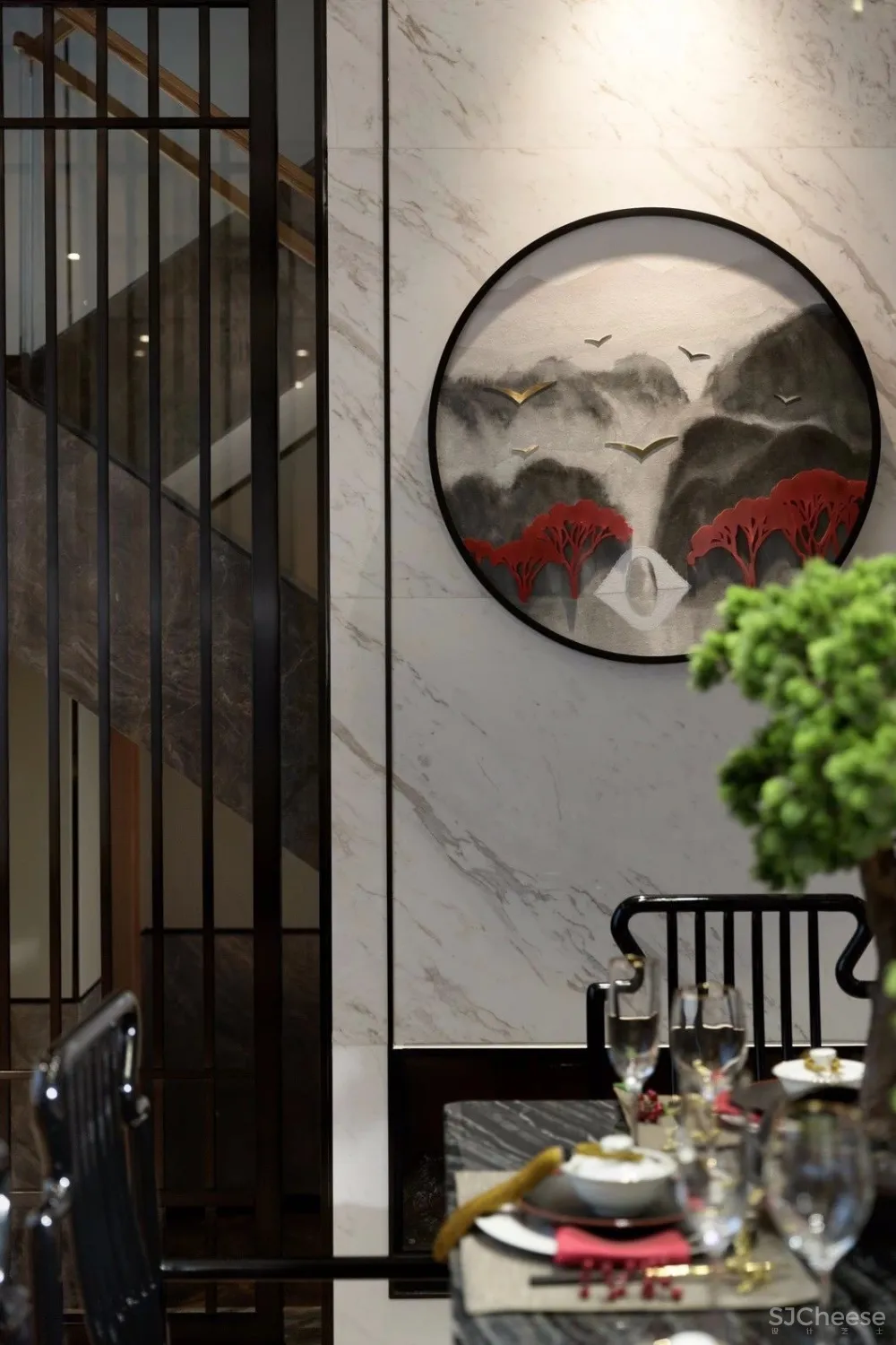 250㎡新中式东方韵味复式别墅样板房设计方案丨美到极致