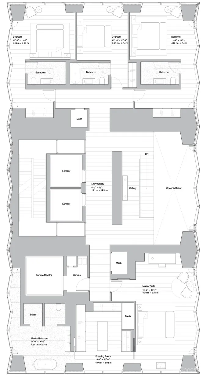 诺曼·福斯特设计最苗条的公寓楼, 样板房走起了简约奢华风!