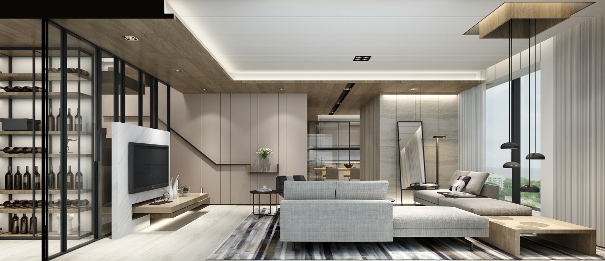 【李玮珉+丹健国际】深圳汉京半山公馆复式样板间丨效果图+方案+施工图+材料说明丨215M