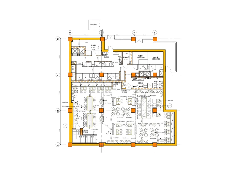 【肯德基】现代工业风KFC肯德基餐厅上海曼克顿店丨效果图+全套CAD施工图+物料书丨49M
