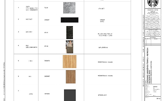【星巴克】浙江杭州天寓店｜施工图两版CAD&PDF+效果图｜239M