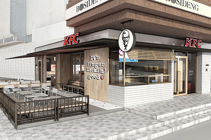 【肯德基】现代工业风KFC肯德基餐厅上海曼克顿店丨效果图+全套CAD施工图+物料书丨49M