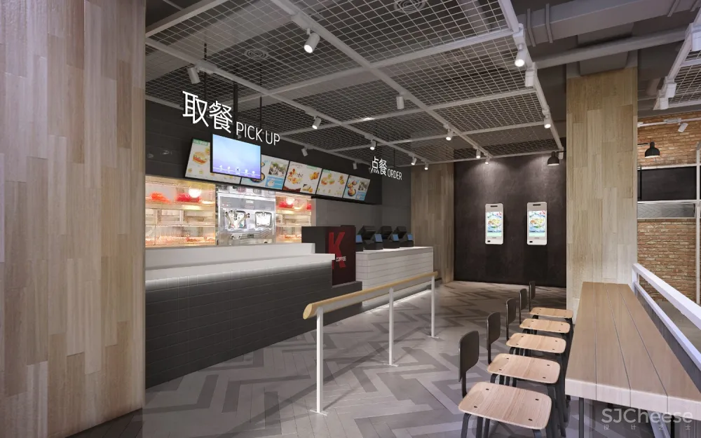 【肯德基】现代工业风KFC肯德基餐厅上海曼克顿店丨效果图+全套CAD施工图+物料书丨49M