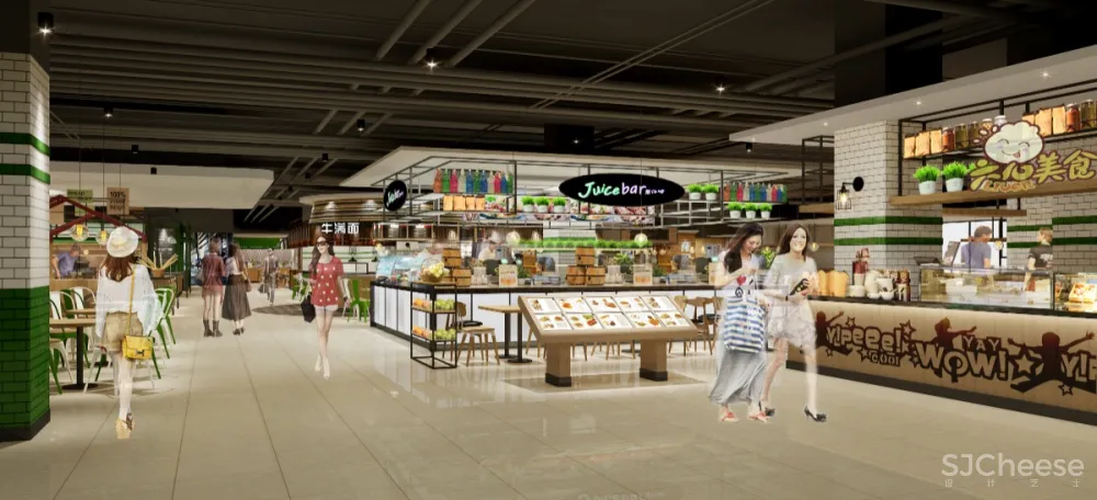 营口鲅鱼圈万隆天街美食庭院丨首层&六层丨效果图+CAD全套施工图+机电施工图+物料书丨416M