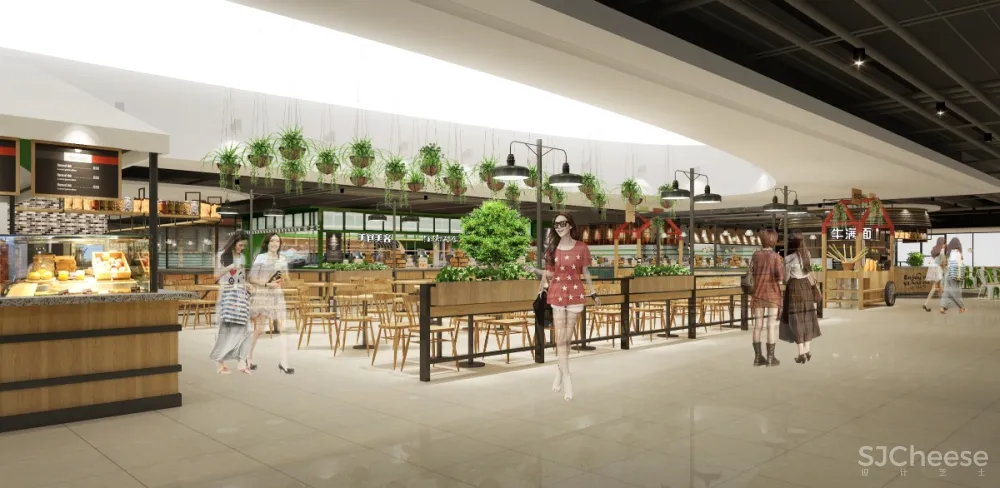 营口鲅鱼圈万隆天街美食庭院丨首层&六层丨效果图+CAD全套施工图+机电施工图+物料书丨416M