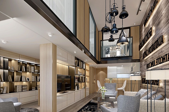 LOFT风格丨万科天地样板间深化设计方案+效果图+CAD全套施工图丨PDF+JPG+DWG丨113M