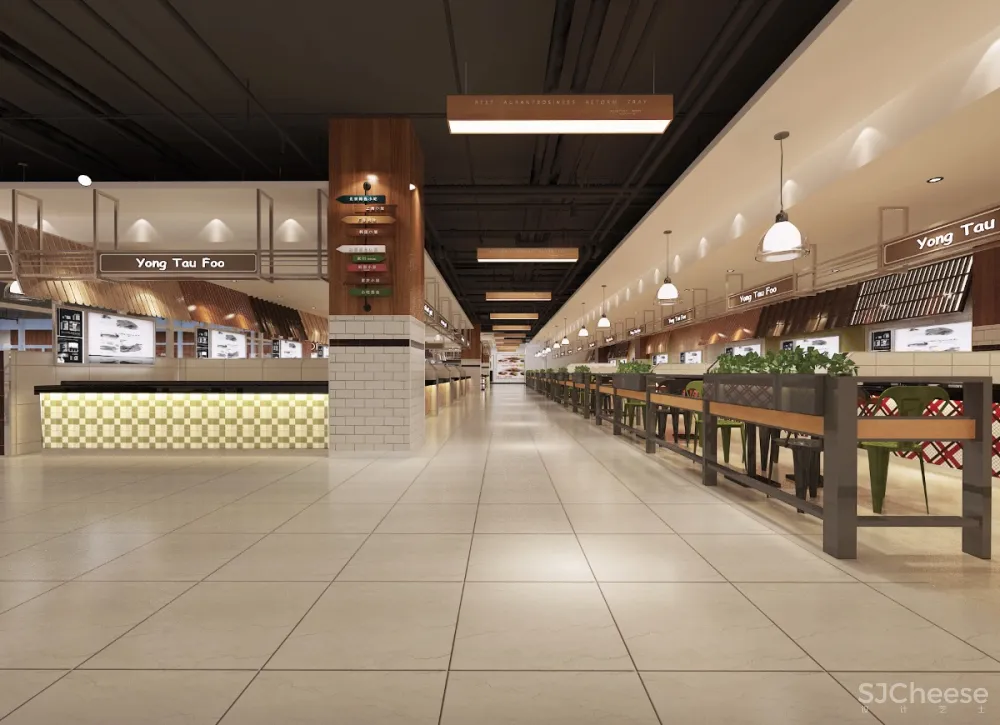 营口鲅鱼圈万隆天街美食庭院丨首层&六层丨效果图+CAD全套施工图+机电施工图+物料书丨416M