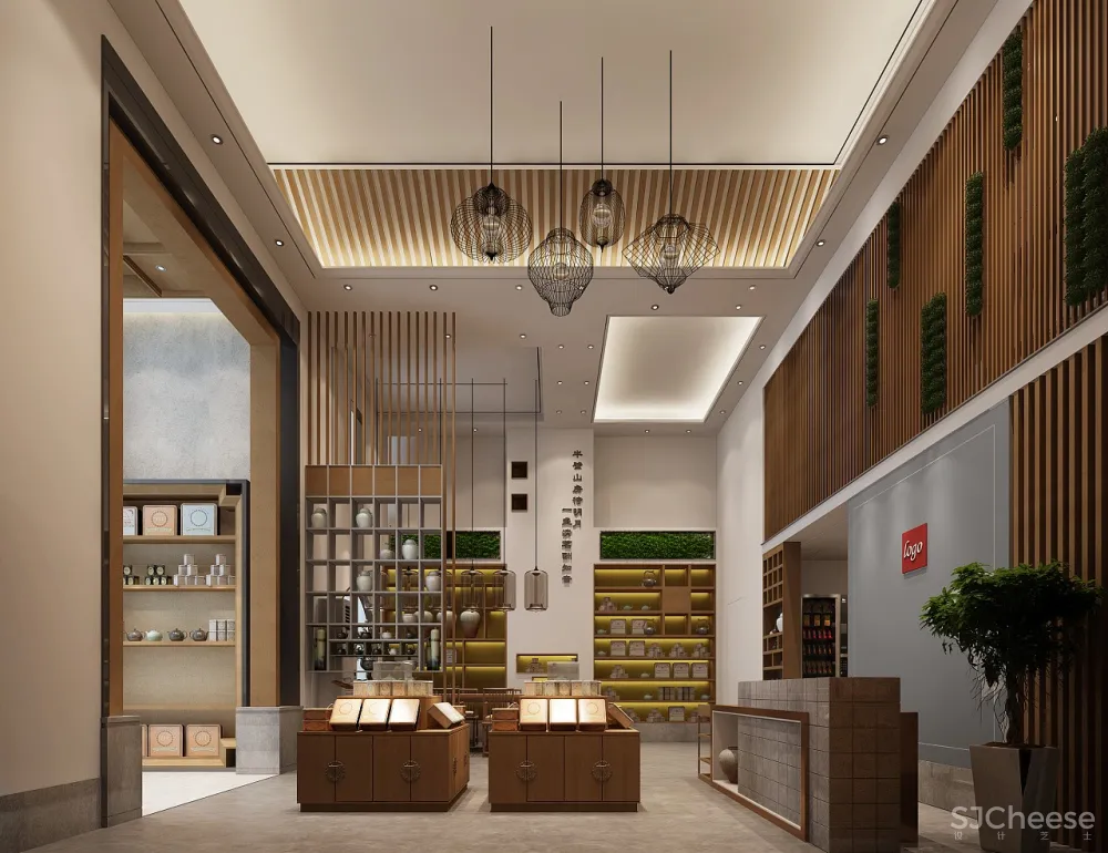 广州港润设计---新中式茶叶店设计