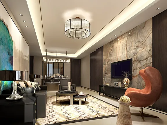 现代奢华丨北京万科翡翠长安140户型样板间丨设计方案两版+施工图+物料书丨628M