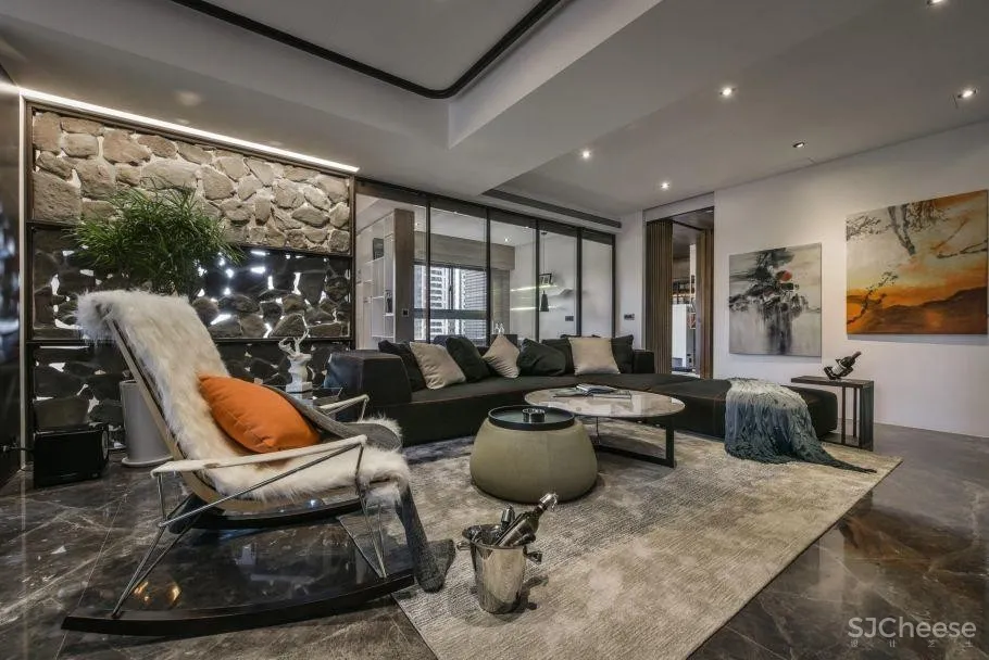 磐石永固 | 198㎡大豪宅，石+木为主角，尽显独特