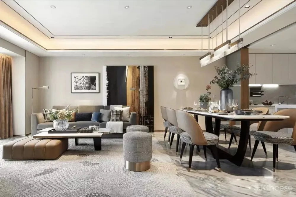 【HBA&世尊软装】现代风高端青岛万科翡翠长江样板间设计 首