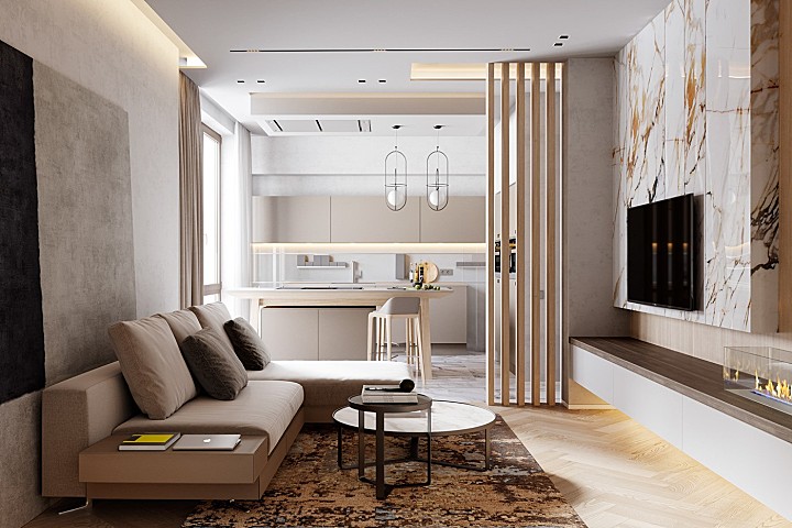 “柔色” 圣彼得堡120m²现代公寓 DE-DE Studio