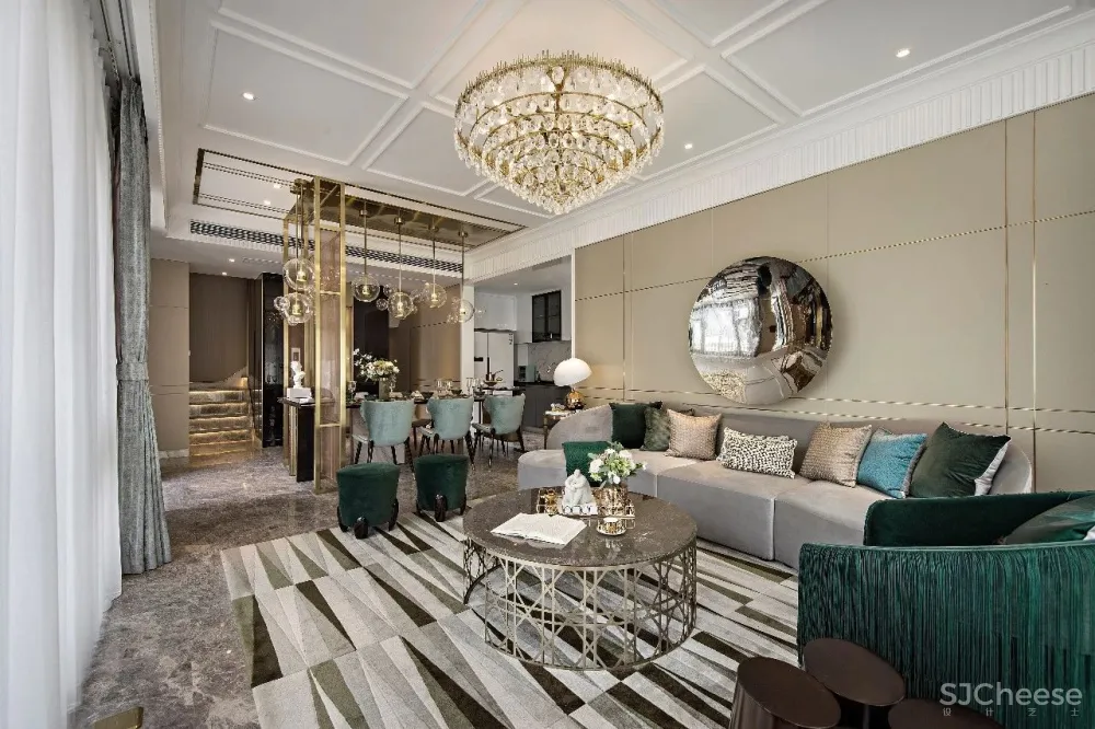 【集艾设计】165㎡英伦名仕品格别墅样板间设计方案 首