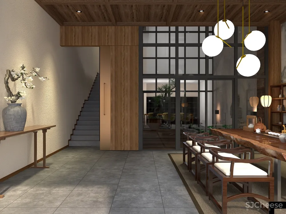 新中式茶居会所设计 叶平设计作品